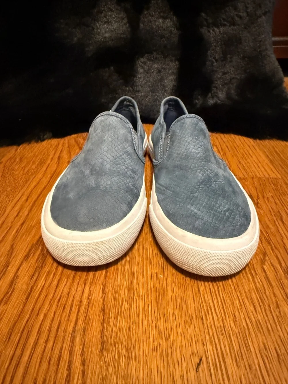 Tory Burch Dusty blue suede slip on sneakers